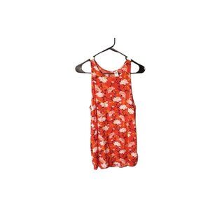 Old Navy Red Floral Sleeveless Blouse Women’s Medium Summer Tank Top